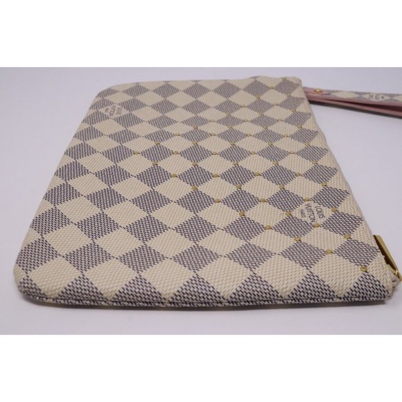 Louis Vuitton Rose Ballerine and Damier Azur Coated Canvas Studded City Pouch - Picture 10 of 15